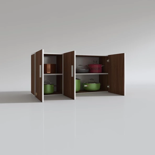 Kenzlife hazır mutfak canna32 cvz 060*120*32 mutfak banyo dolabı kapaklı raflı - Resim 4
