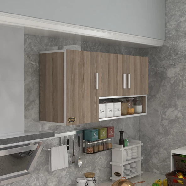 Kenzlife hazır mutfak mirandus22 crd 060*120*22 mutfak banyo dolabı kapaklı raflı