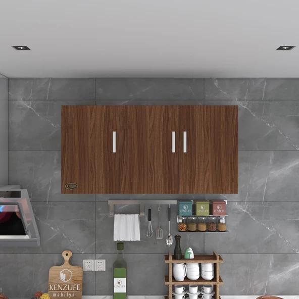 Kenzlife hazır mutfak canna32 cvz 060*120*32 mutfak banyo dolabı kapaklı raflı - Resim 3