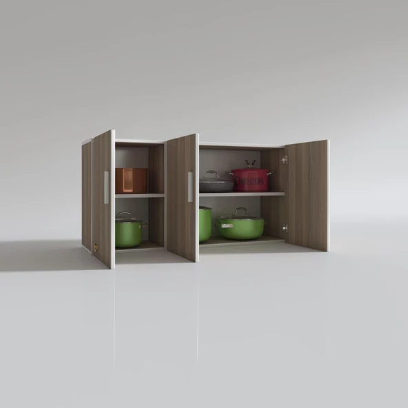 Kenzlife hazır mutfak canna22 crd 060*120*22 mutfak banyo dolabı kapaklı raflı - 4