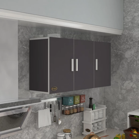 Kenzlife hazır mutfak dirca32 gri 060*120*32 mutfak banyo dolabı kapaklı raflı
