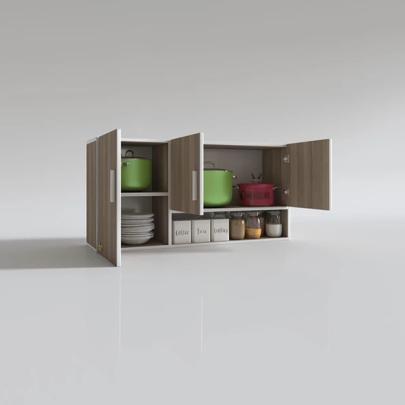 Kenzlife hazır mutfak mirandus22 crd 060*120*22 mutfak banyo dolabı kapaklı raflı - Resim 2