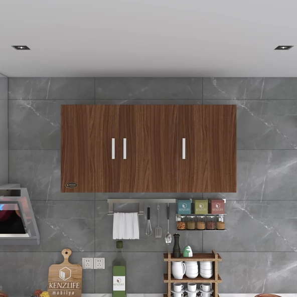 Kenzlife hazır mutfak dirca32 cvz 060*120*32 mutfak banyo dolabı kapaklı raflı - 4