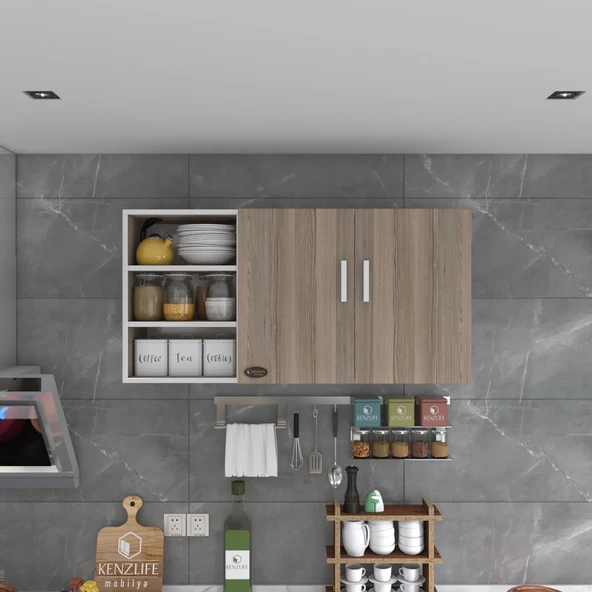 Kenzlife hazır mutfak castus22 crd 060*120*22 mutfak banyo dolabı kapaklı raflı - 4