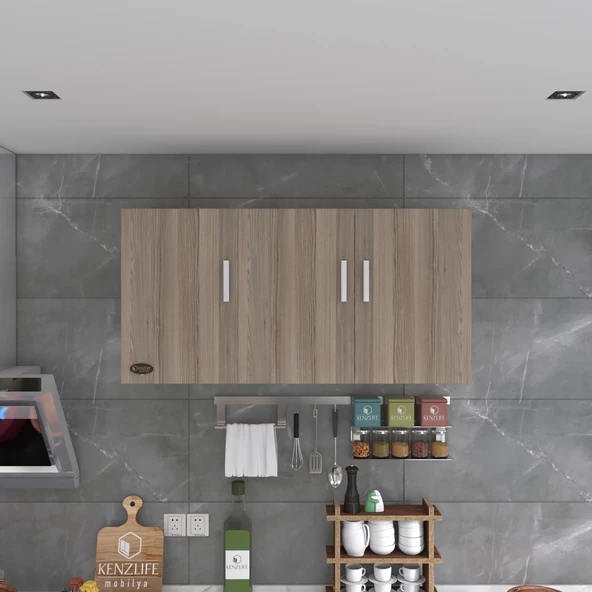 Kenzlife hazır mutfak canna32 crd 060*120*32 mutfak banyo dolabı kapaklı raflı - 3