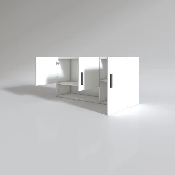 Kenzlife hazır mutfak mirena32 byz 060X120X32 mutfak banyo dolabı kapaklı raflı - 3
