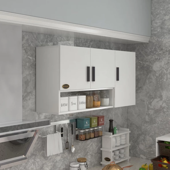 Kenzlife hazır mutfak mirena32 byz 060X120X32 mutfak banyo dolabı kapaklı raflı