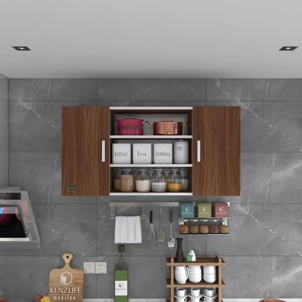 Kenzlife hazır mutfak honnor32 cvz 060*120*32 mutfak banyo dolabı kapaklı raflı - 3