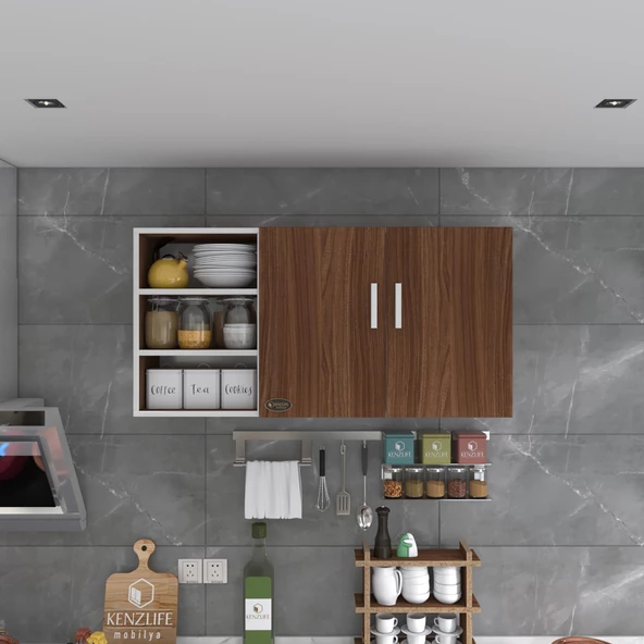 Kenzlife hazır mutfak castus22 cvz 060*120*22 mutfak banyo dolabı kapaklı raflı - 4