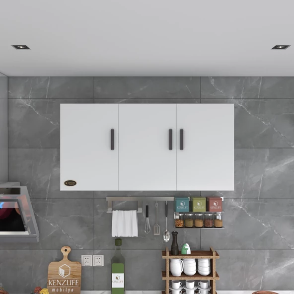 Kenzlife hazır mutfak canna32 byz 060x120x32 mutfak banyo dolabı kapaklı raflı - 3