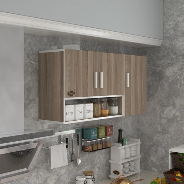 Kenzlife hazır mutfak mirena32 crd 060*120*32 mutfak banyo dolabı kapaklı raflı
