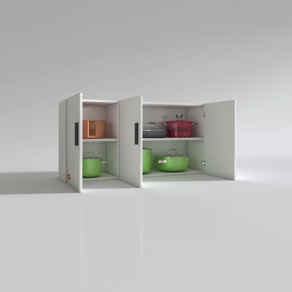 Kenzlife hazır mutfak canna32 byz 060x120x32 mutfak banyo dolabı kapaklı raflı - 4