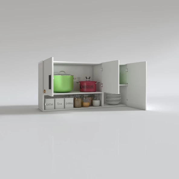 Kenzlife hazır mutfak mirena32 byz 060X120X32 mutfak banyo dolabı kapaklı raflı - 2