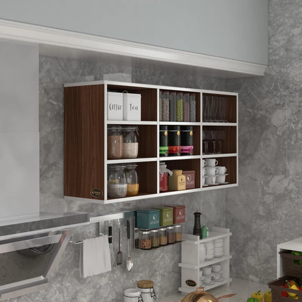 Kenzlife hazır mutfak hortus22 cvz 060*120*22 banyo dolabı raflı kapaksız arkalıklı