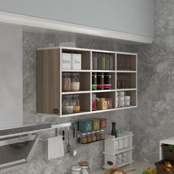 Kenzlife hazır mutfak hortus22 crd 060*120*22 banyo dolabı raflı kapaksız arkalıklı