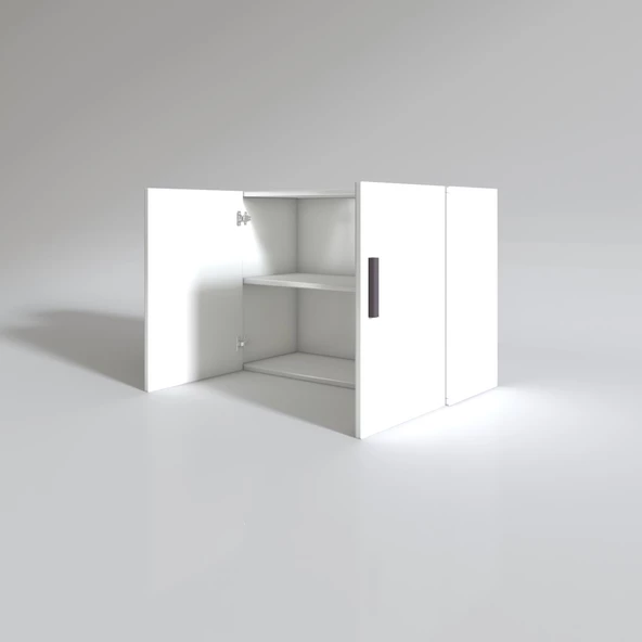 Kenzlife hazır mutfak castus22 byz 060*120*22 banyo dolabı kapaklı raflı arkalıklı - Resim 2