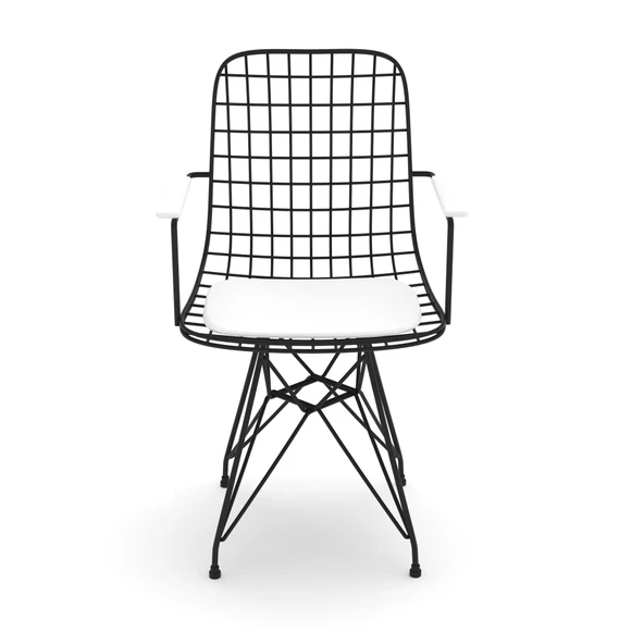 Knsz kafes tel sandalyesi 1 li mazlum syhbyz kolçaklı ofis cafe bahçe mutfak - Resim 2