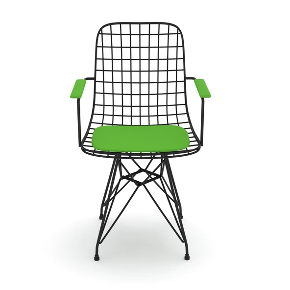 Knsz kafes tel sandalyesi 1 li mazlum syhyşl kolçaklı ofis cafe bahçe mutfak - Resim 2