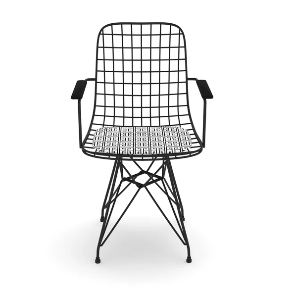 Knsz kafes tel sandalyesi 1 li mazlum syhtalen kolçaklı ofis cafe bahçe mutfak ürün görseli 1