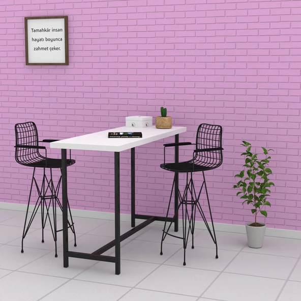 Knsz kafes tel bar sandalyesi 1 li zengin syhsyh kolçaklı 75 cm oturma yüksekliği ofis cafe bahçe mutfak - 3