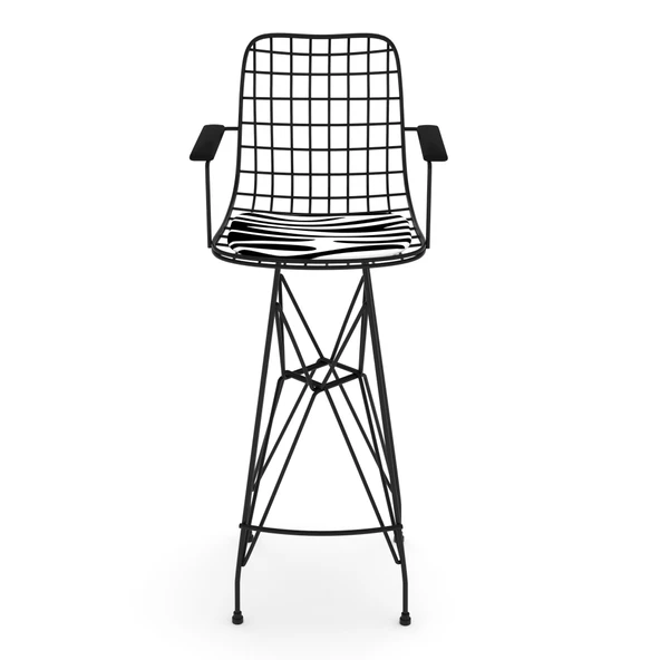 Knsz kafes tel bar sandalyesi 1 li zengin syhbonar kolçaklı 75 cm oturma yüksekliği ofis cafe bahçe mutfak - Resim 2