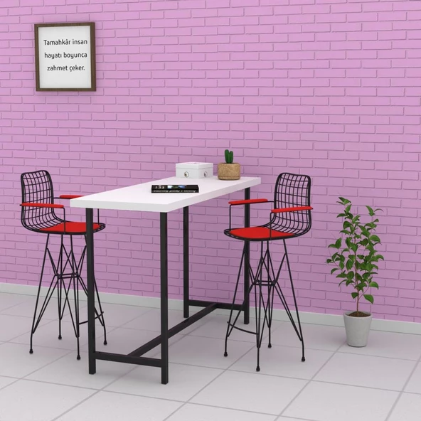 Knsz kafes tel bar sandalyesi 1 li zengin syhkrm kolçaklı 75 cm oturma yüksekliği ofis cafe bahçe mutfak