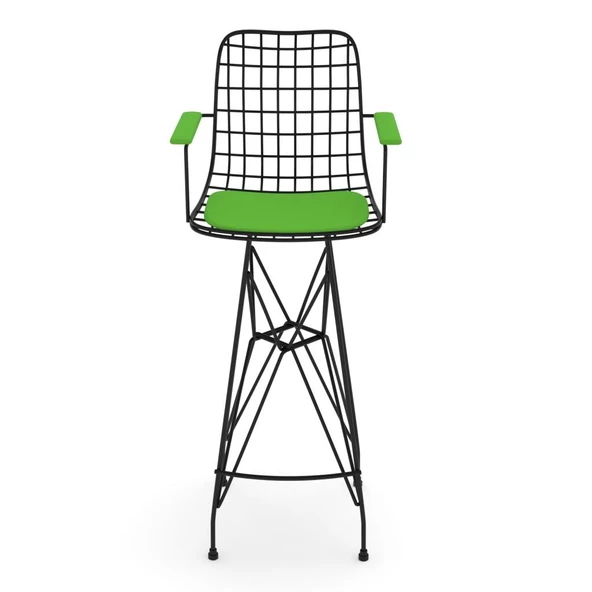 Knsz kafes tel bar sandalyesi 1 li zengin syhyşl kolçaklı 75 cm oturma yüksekliği ofis cafe bahçe mutfak ürün görseli