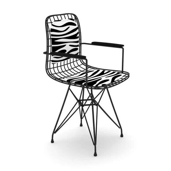 Knsz kafes tel sandalyesi 1 li mazlum syhbonar kolçaklı sırt minderli ofis cafe bahçe mutfak ürün görseli 1