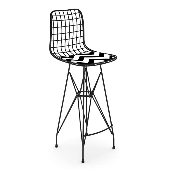 Knsz kafes tel bar sandalyesi 1 li zengin syhaldo 75 cm oturma yüksekliği ofis cafe bahçe mutfak - Resim 2