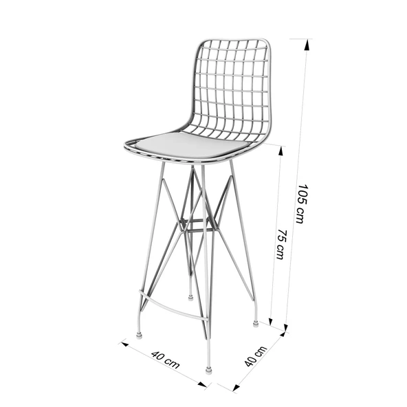 Knsz kafes tel bar sandalyesi 1 li zengin syhtalen 75 cm oturma yüksekliği ofis cafe bahçe mutfak - Resim 5