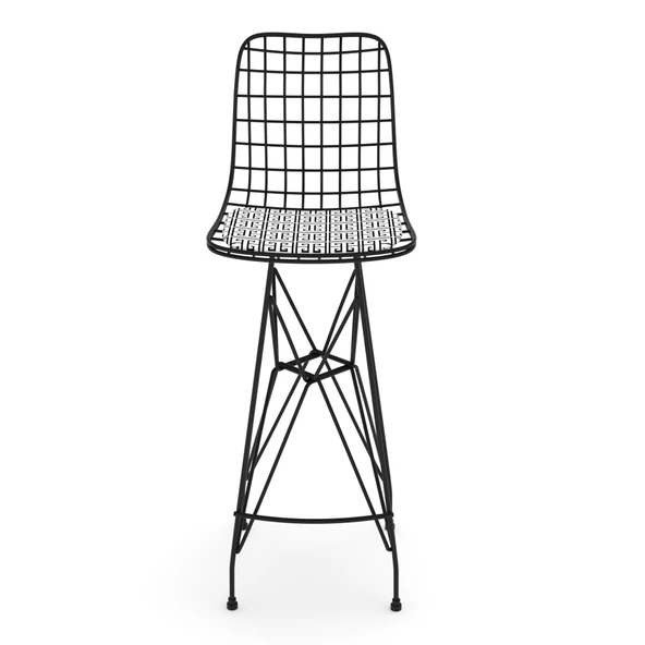 Knsz kafes tel bar sandalyesi 1 li zengin syhtalen 75 cm oturma yüksekliği ofis cafe bahçe mutfak - Resim 3