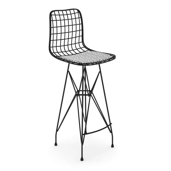 Knsz kafes tel bar sandalyesi 1 li zengin syhtalen 75 cm oturma yüksekliği ofis cafe bahçe mutfak - Resim 2