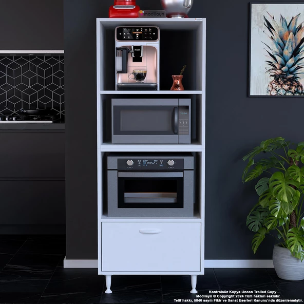 Modilayn LOYA 59,6 x 162,8 x 56 cm Tek Kapaklı Ankastre Fırın Ve Mutfak Dolabı - 2