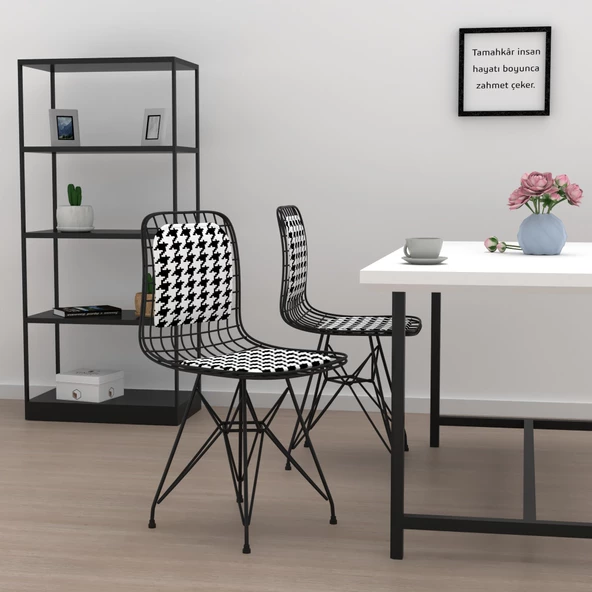 Knsz kafes tel sandalyesi 1 li mazlum syhkono sırtminderli ofis cafe bahçe mutfak - Resim 3