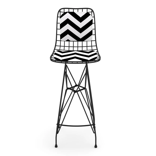 Knsz kafes tel bar sandalyesi 1 li zengin syhaldo sırt minderli 75 cm oturma yüksekliği ofis cafe bahçe mutfak - Resim 2