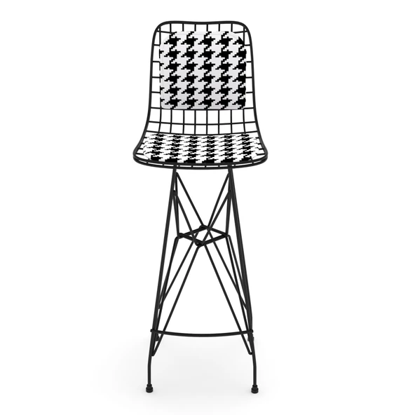 Knsz kafes tel bar sandalyesi 1 li zengin syhkono sırt minderli 75 cm oturma yüksekliği ofis cafe bahçe mutfak - Resim 2