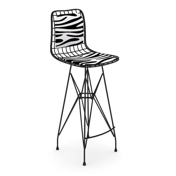 Knsz kafes tel bar sandalyesi 1 li zengin syhbonar sırt minderli 75 cm oturma yüksekliği ofis cafe bahçe mutfak - Resim 3