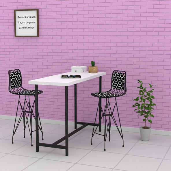 Knsz kafes tel bar sandalyesi 1 li zengin syhviona sırt minderli 75 cm oturma yüksekliği ofis cafe bahçe mutfak - Resim 4