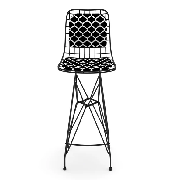 Knsz kafes tel bar sandalyesi 1 li zengin syhviona sırt minderli 75 cm oturma yüksekliği ofis cafe bahçe mutfak - Resim 2