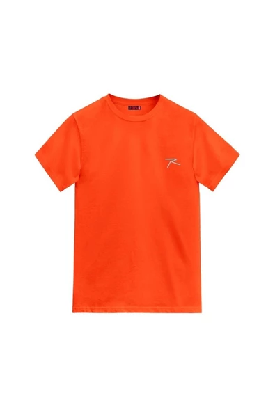 Raru AGNITIO Erkek Pamuklu Oranj Günlük T-shirt