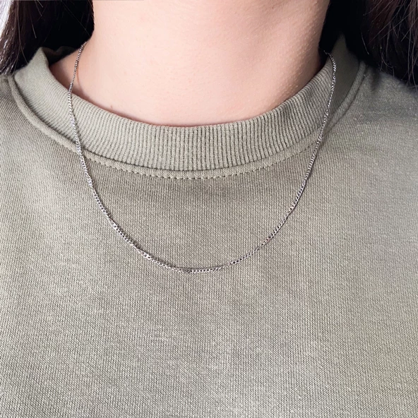 Çelik Zincir 316L İşlemeli İnce Figaro Model - ZN-219 - Resim 2