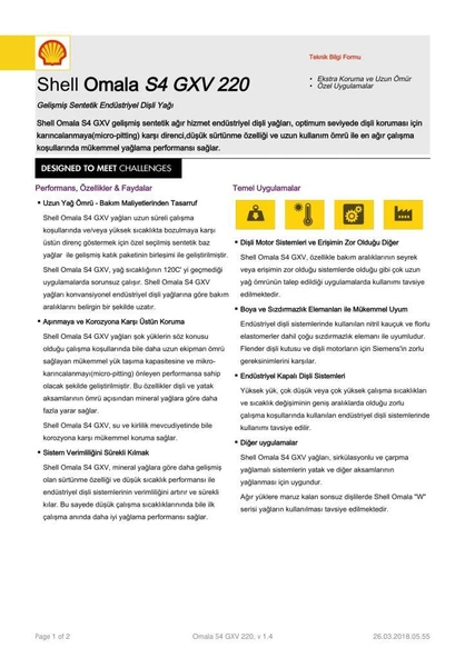 SHELL OMALA S4 GXV 220 KOVA 20 L-ESKİ ADI:OMALA HD 220 - Resim 5