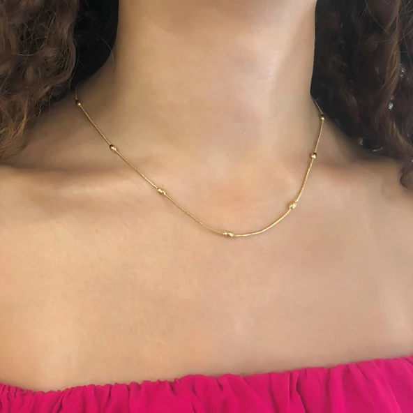 Çelik Zincir Altın Kaplama Dorika Toplu Model 1 MM - ZN-250 - Resim 2