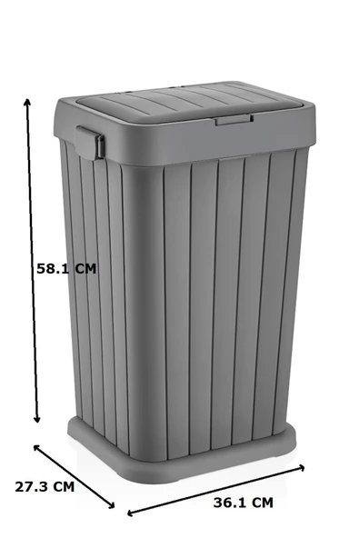 Twins Minik Boy Kirli Çamaşır Sepeti Dokunmatik Kapak Evsel Atık, Geri Dönüşüm Çok Amaçlı 40 Litre - Resim 5