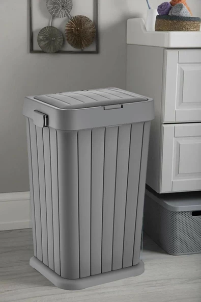 Twins Minik Boy Kirli Çamaşır Sepeti Dokunmatik Kapak Evsel Atık, Geri Dönüşüm Çok Amaçlı 40 Litre - Resim 3