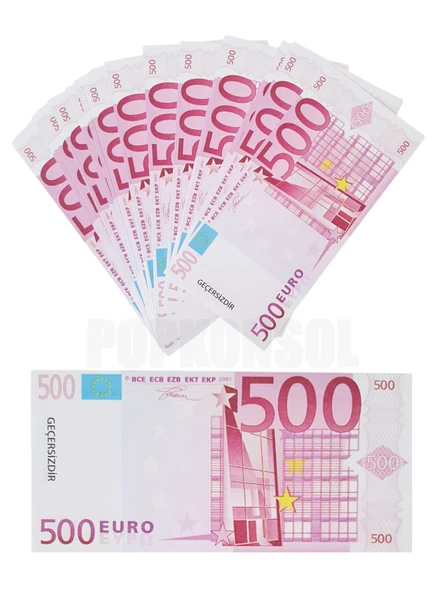 50 Adet 500 Euro Geçersiz Para Parti Şaka Düğün Oyun Parası Fim Dizi Çekimleri İçin