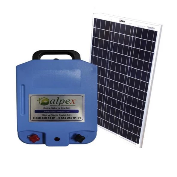 Alpex Elektrikli Çit Cihazı 25000 Volt Gece Modlu Model Panelli Set
