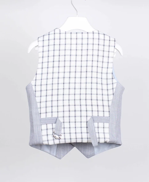 Doktor Junior Erkek Çocuk Kareli Ceket ve Yelek Takım - 6