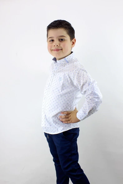 Erkek Çocuk Desenli Uzun Kol Spor Gömlek - 7