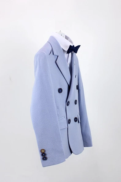 Erkek Çocuk Dört Düğmeli Astarsız Ceket - 2